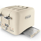 Delonghi Argento Flora 4 Slice Toaster in Beige CT04BG image 2