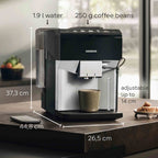 Siemens Fully Automatic Bean to Cup Coffee Machine in Black & Silver - TP515GB1 image 3