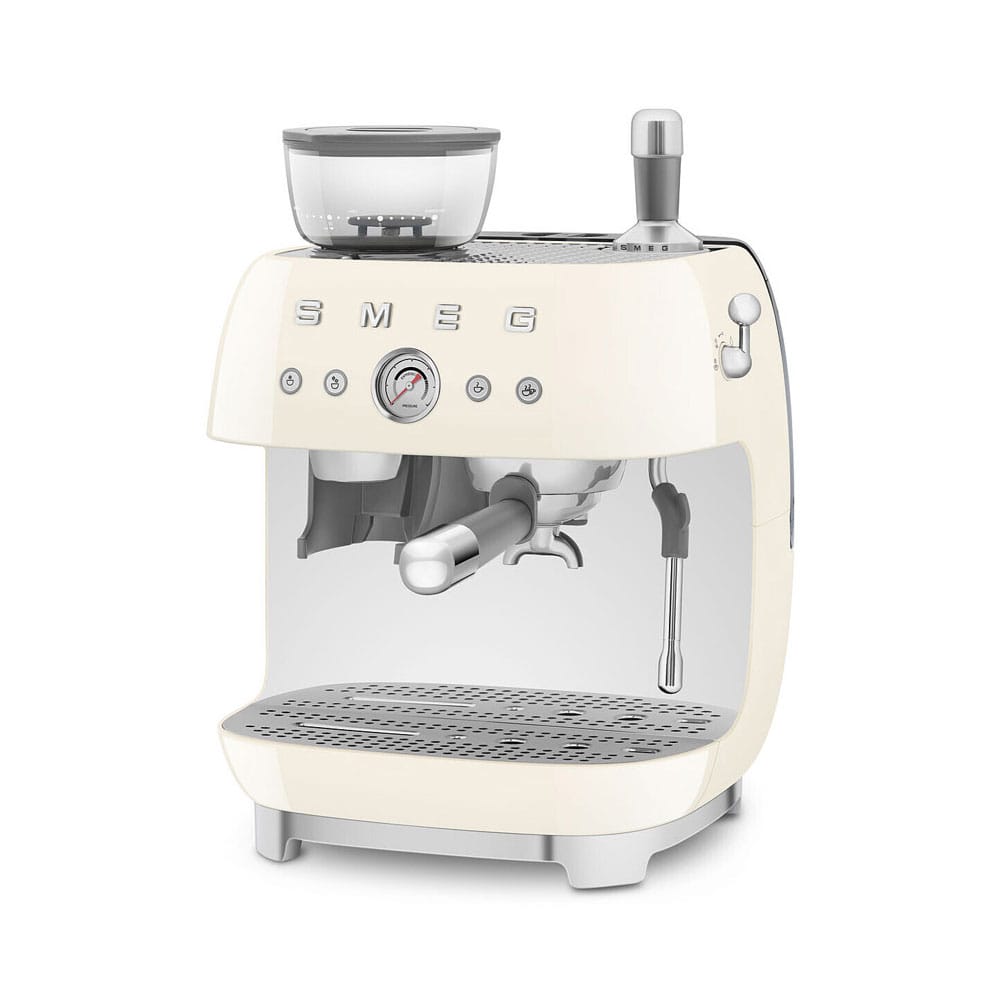 Smeg Espresso Coffee Machine with Grinder in Cream EGF03CRUK image 0