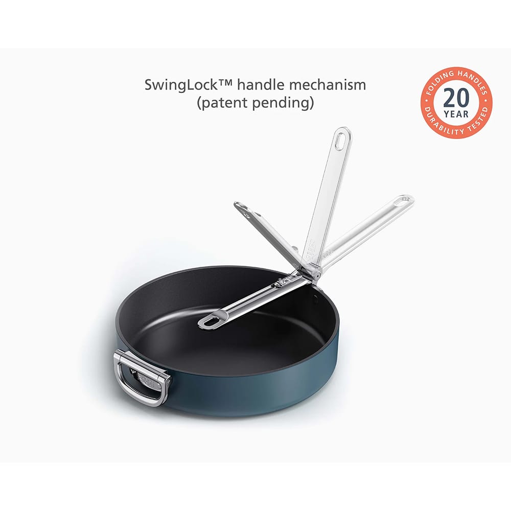 Joseph Joseph Space Folding Handle Ceramic Non-stick 28cm Blue Saute Pan & Lid image 4