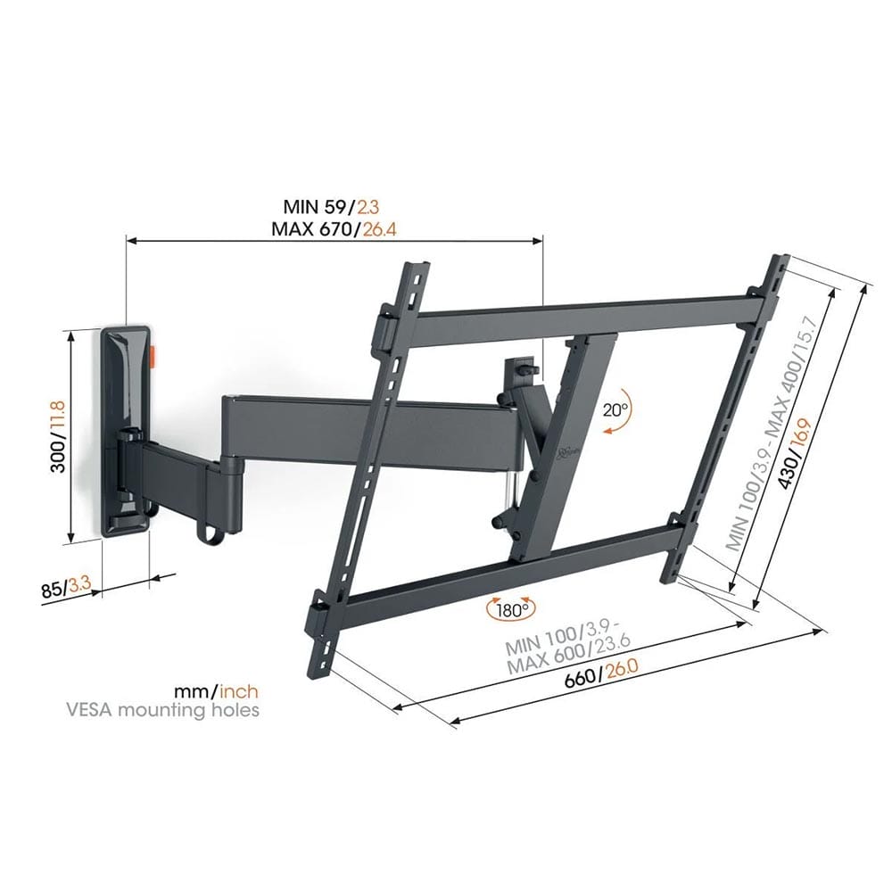 Vogels TVM3645B Full Motion Wall Bracket image 6