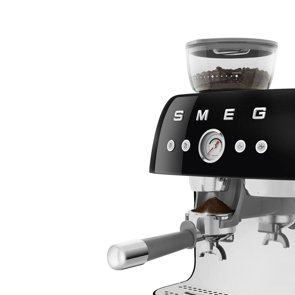 Smeg Espresso Coffee Machine with Grinder in Black EGF03BLUK image 2
