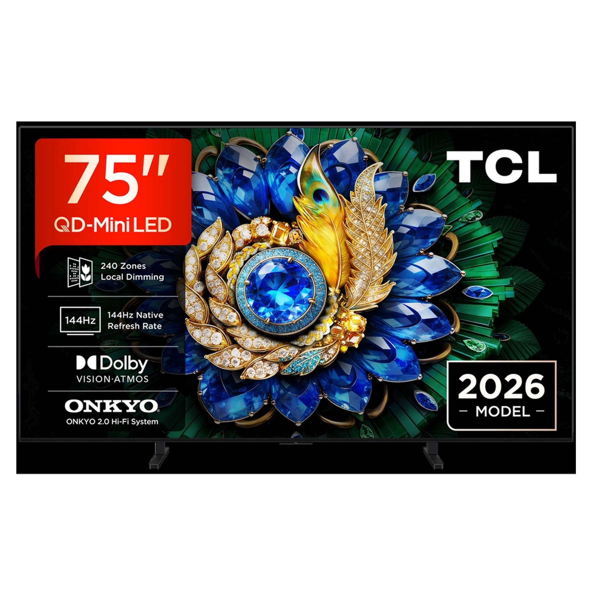 TCL 75A400M-UK 75 Inch, Ultra HD QD Mini LED Television, Google TV, Freeview HD