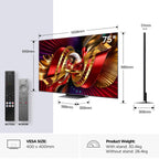 TCL 75C8L-UK 75 Inch, Ultra HD QD Mini LED Television, Google TV, Freeview HD