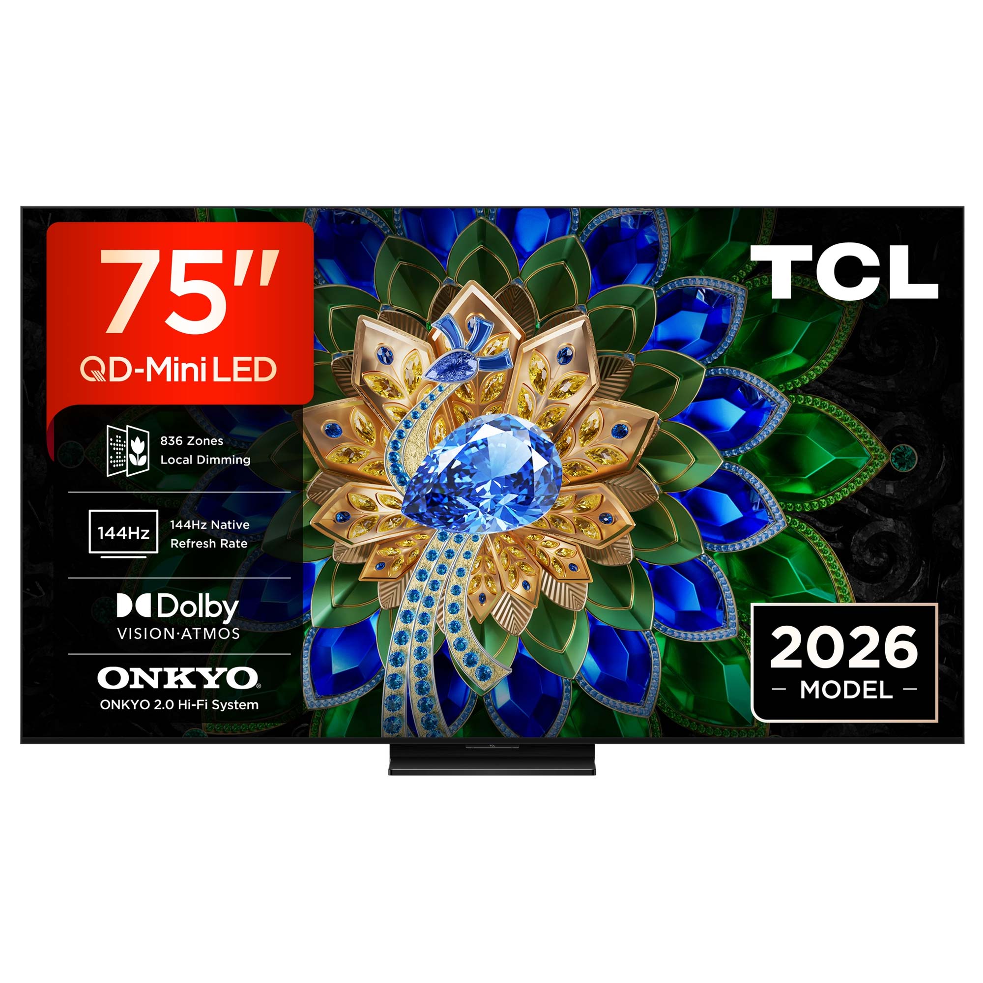 TCL 75A400U-UK 75 Inch, Ultra HD QD Mini LED Television, Google TV, Freeview HD