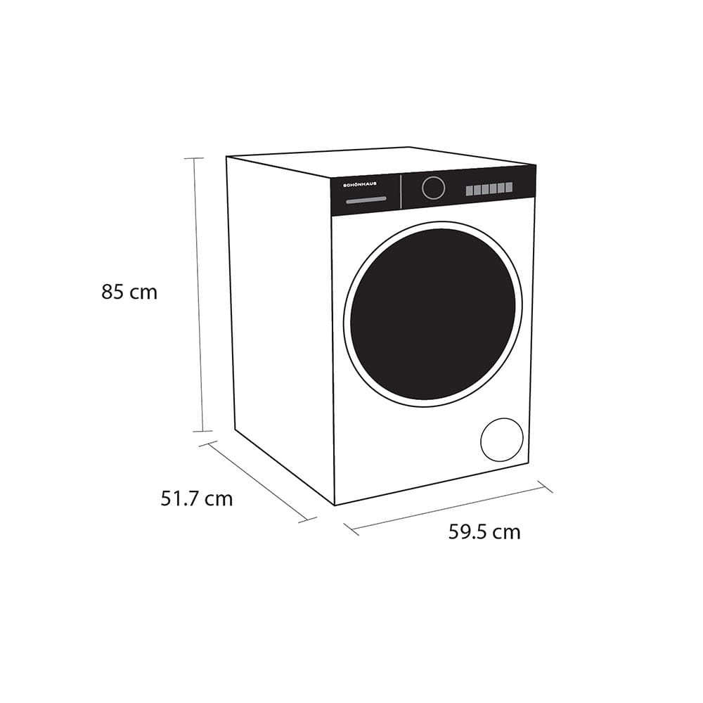 Schonhaus WMSF01814AW 8kg, 1400 Spin, Freestanding Washing Machine with Quick Wash, White image 6
