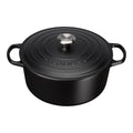 Satin Black Casserole with Le Creuset logo on a white background