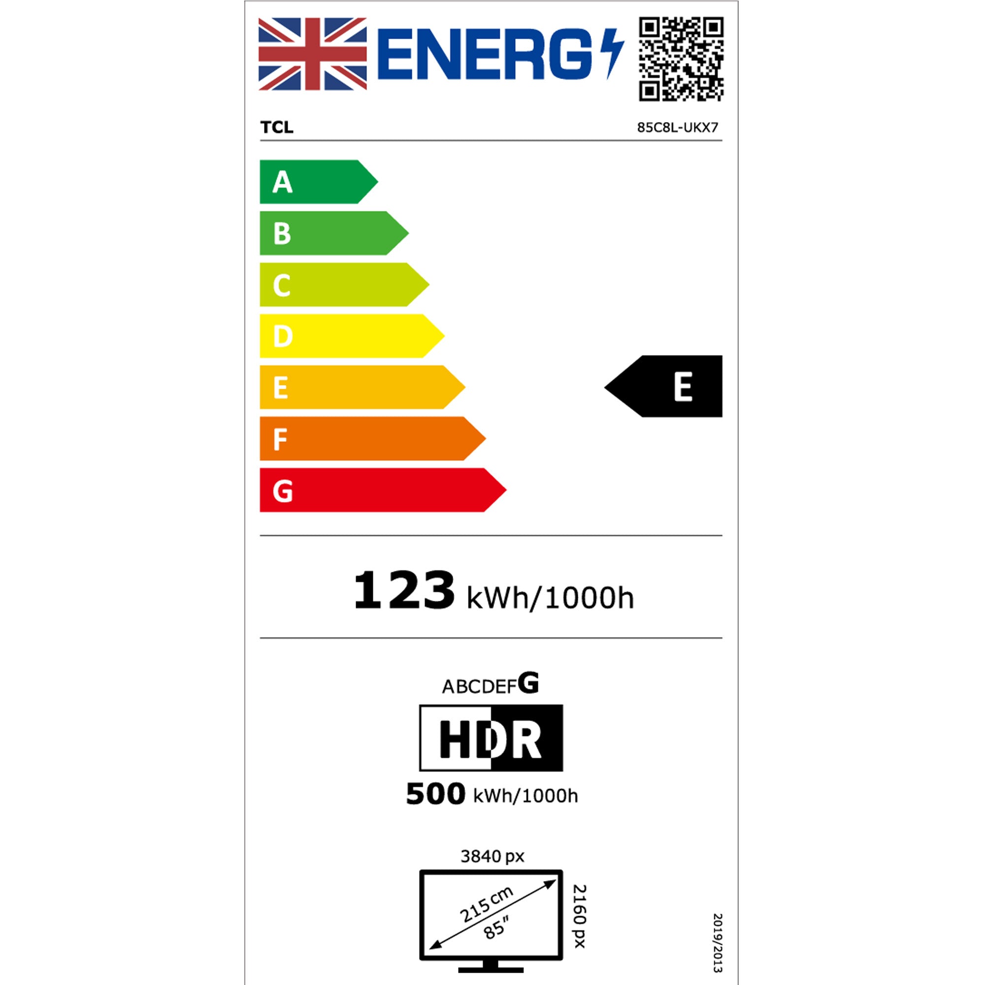 TCL 85C8L-UK 85 Inch, 4K Ultra HD QLED Television, Smart Tv, Freeview HD