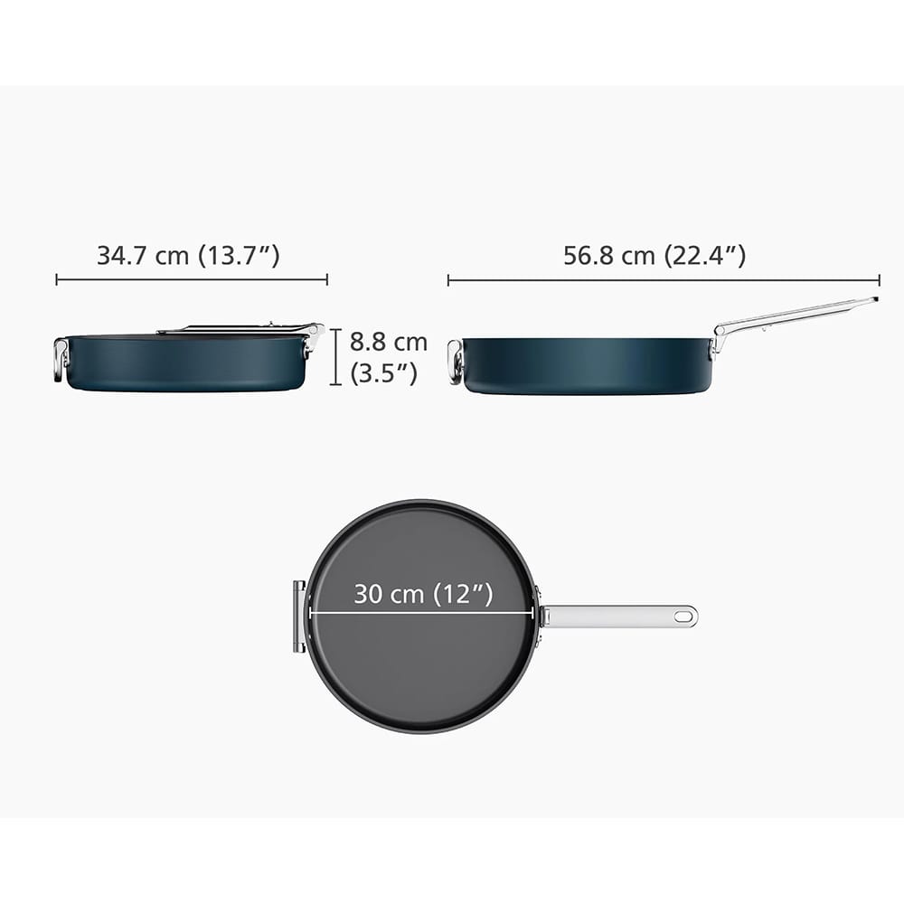 Joseph Joseph Space Folding Handle Ceramic Non-stick 30cm Blue Frying Pan - 45043 image 2