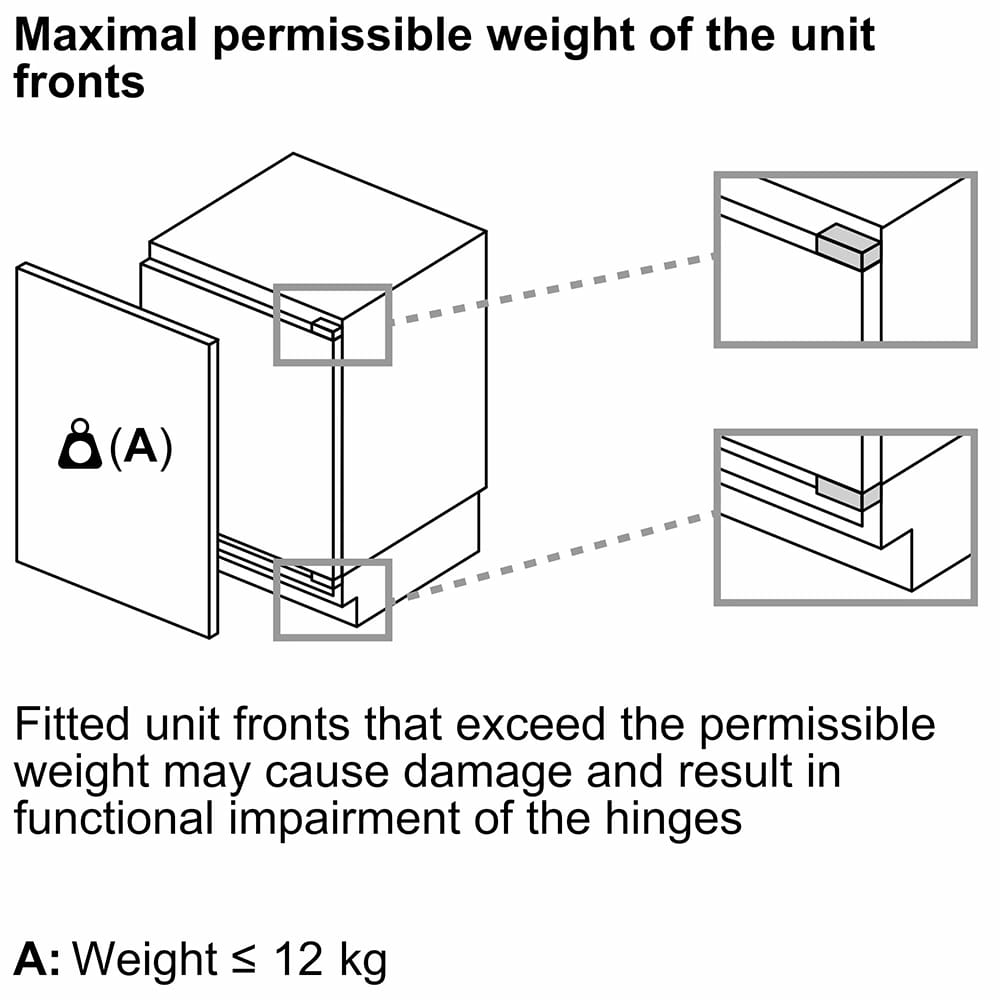 Bosch GUN21VFE0G Undercounter Integrated Fixed Hinge Freezer, 85 Litres, NoFrost, 60cm Wide image 6