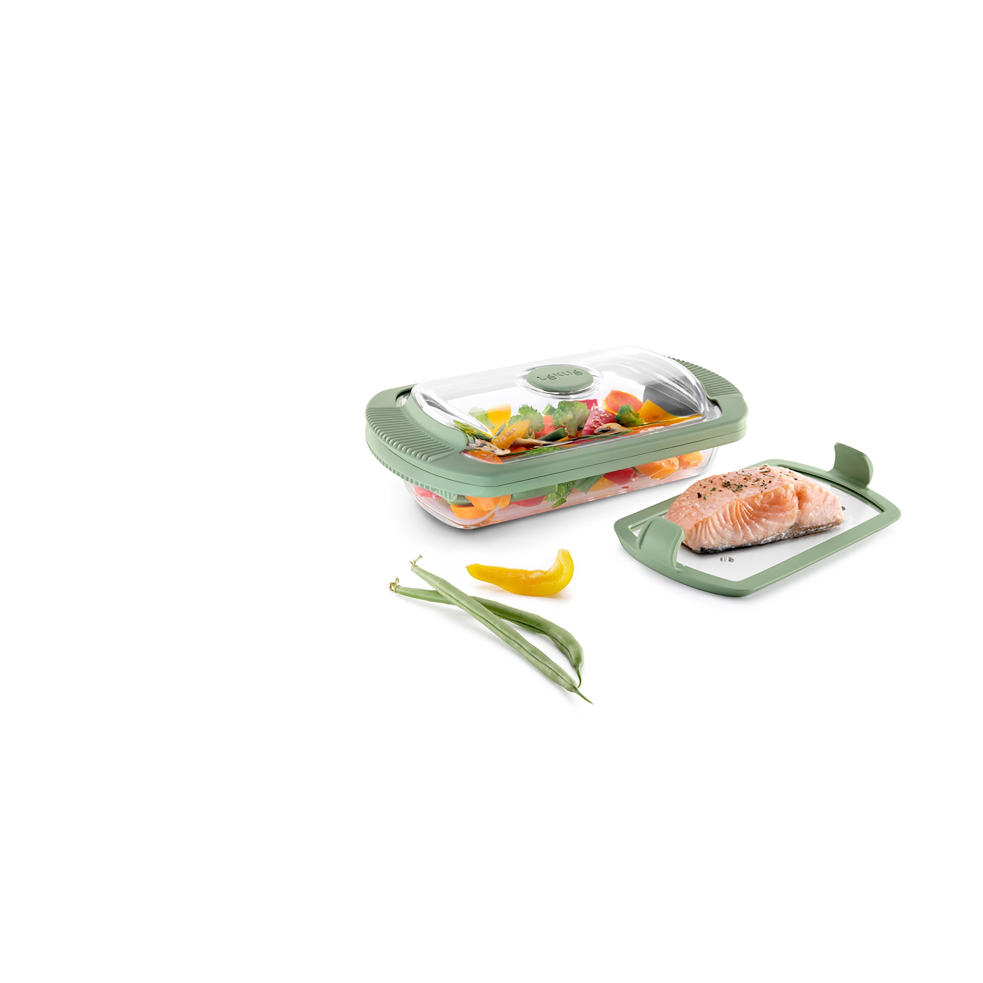 Lékué Glass Steam Cooker & Recipe Book Set - Green (890741)