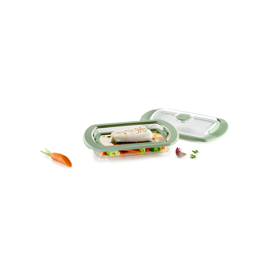 Lékué Glass Steam Cooker & Recipe Book Set - Green (890741)