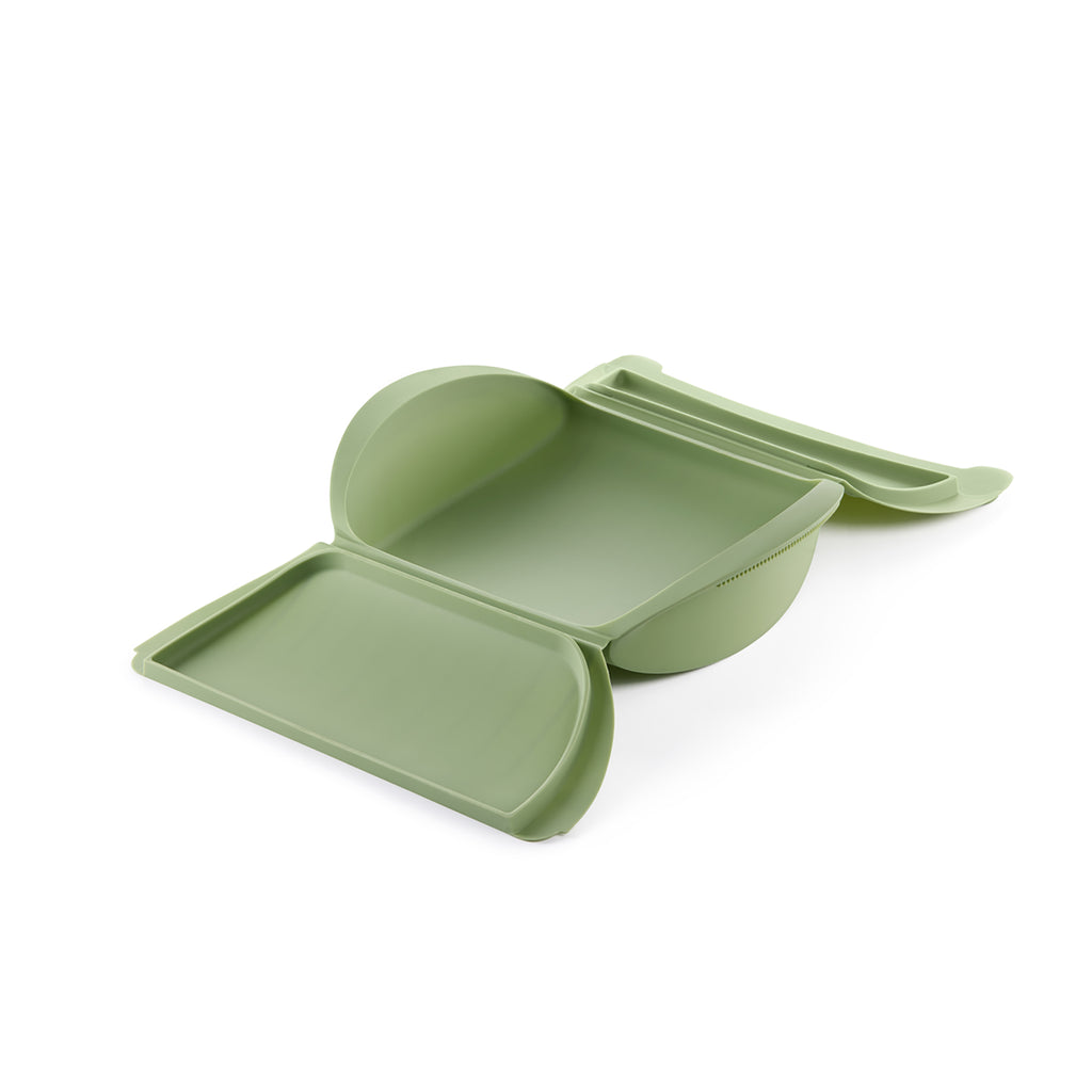 Lékué Steam Cooker with Tray & Recipe Book Set - Green (890826)