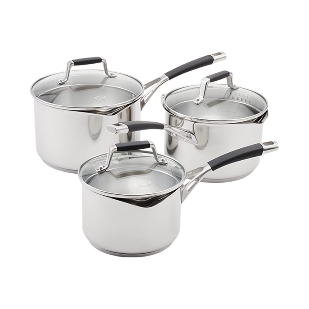 Stellar Flow 3 Piece Draining Saucepan Set S5A1D image 0