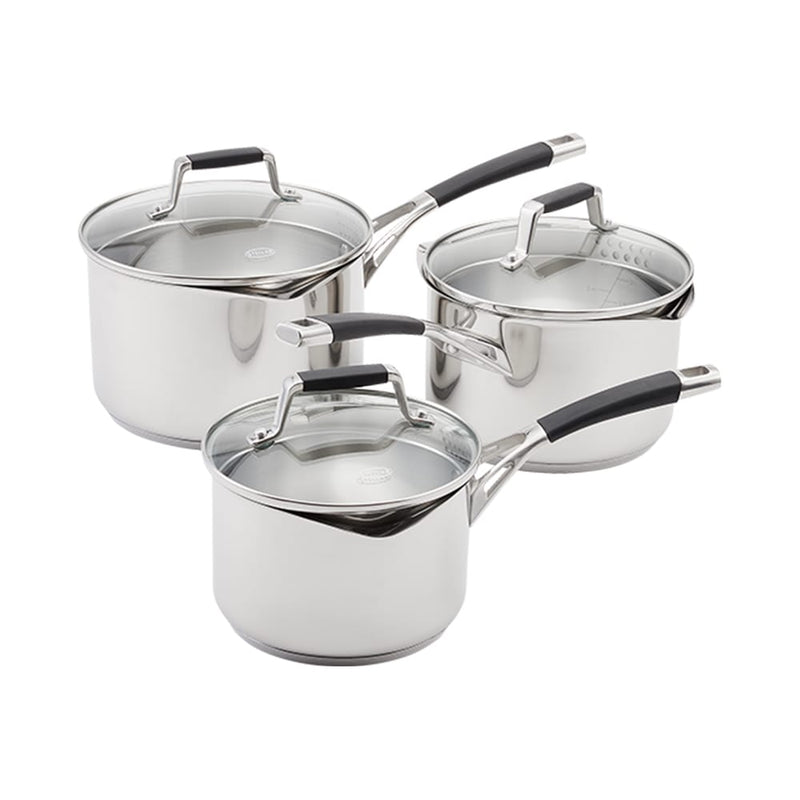 Stellar Flow 3 Piece Draining Saucepan Set S5A1D image 0
