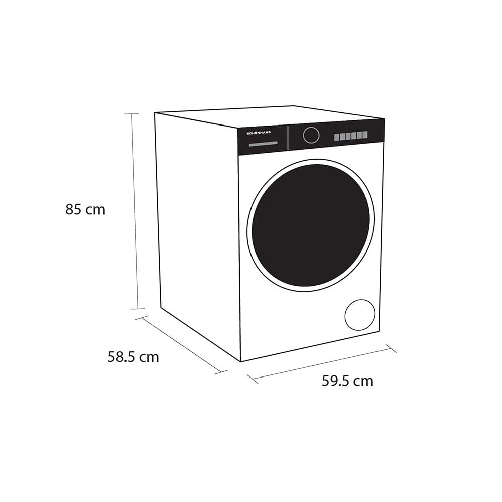 Schonhaus WMSF011014AW 10kg, 1400 Spin, Freestanding Washing Machine with Quick Wash, White image 2