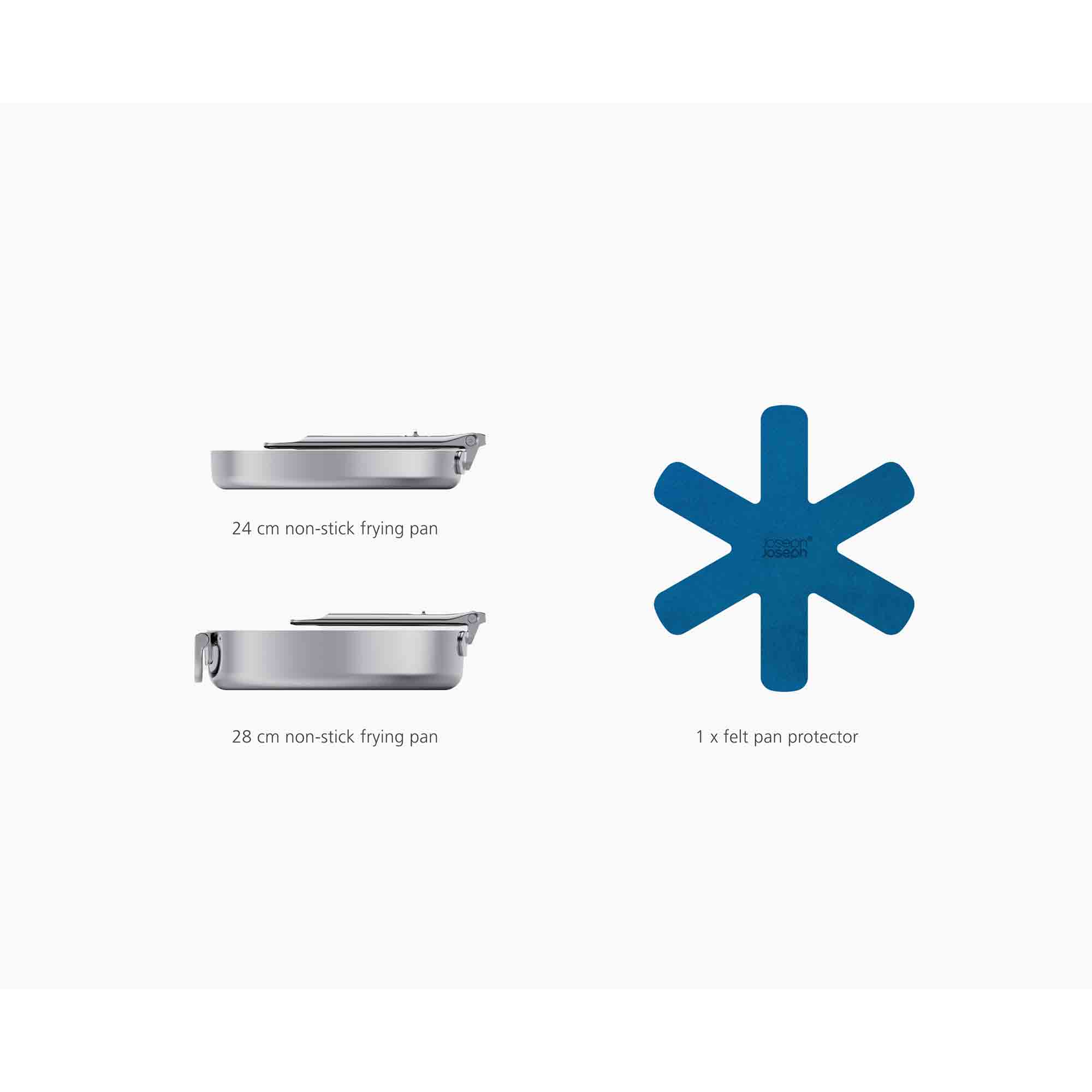 Joseph Joseph Space 2PC Steel Space Folding Handle Non-Stick Frying Pan Set - 1000019 image 2