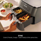 Ninja 7.6 litre 6-in-1 Dual Zone Air Fryer in Gun Metal Grey - DZ300UK image 7