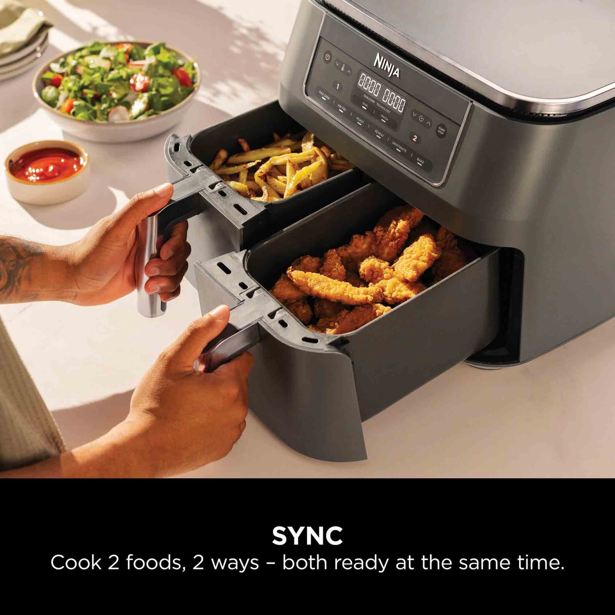 Ninja 7.6 litre 6-in-1 Dual Zone Air Fryer in Gun Metal Grey - DZ300UK image 7