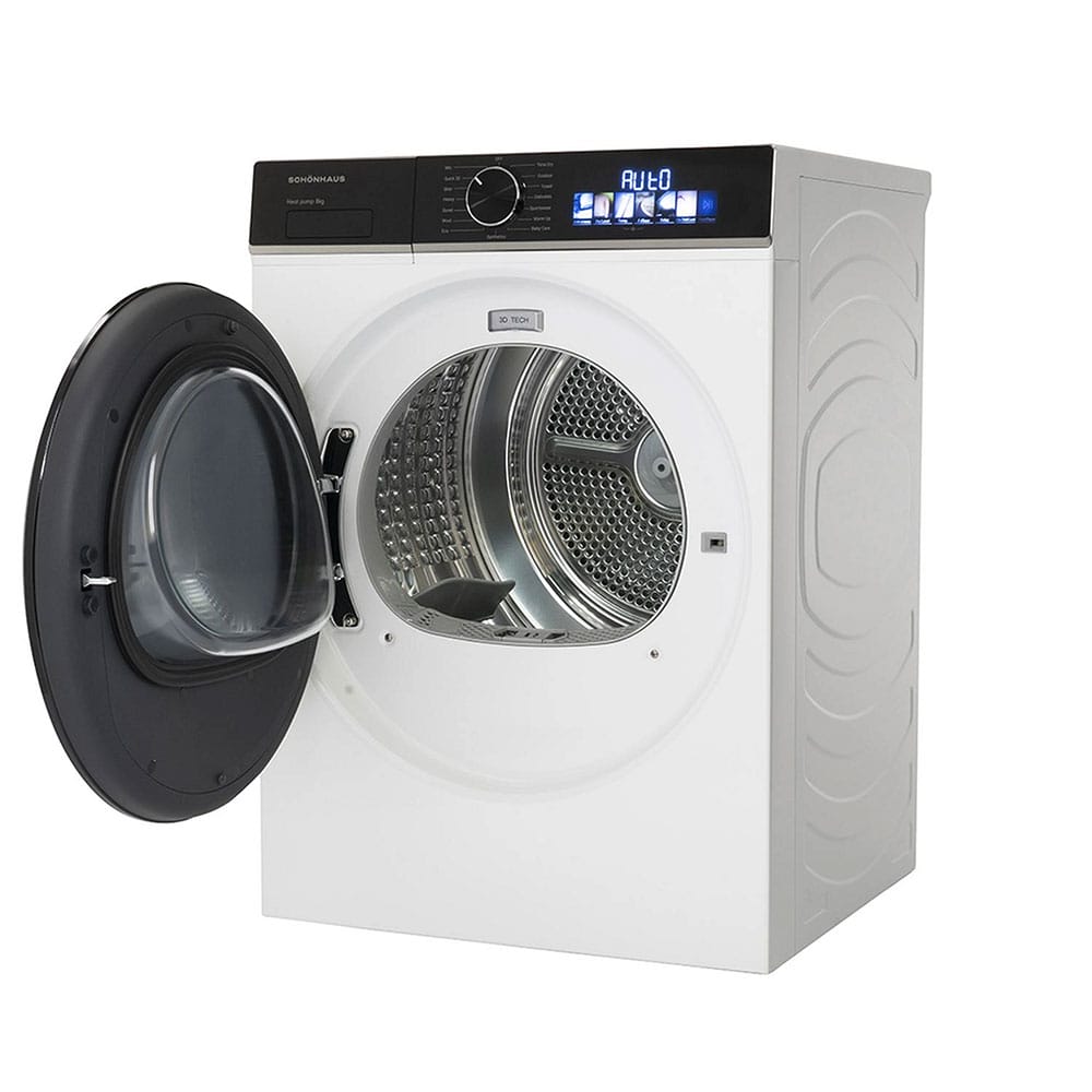 Schonhaus TDSHF018A3W 8kg, Sensor Dry, Freestanding Heat Pump Tumble Dryer, White image 5