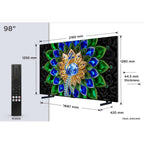 TCL 98A400U-UK 98 Inch, Ultra HD QD Mini LED Television, Google TV, Freeview HD