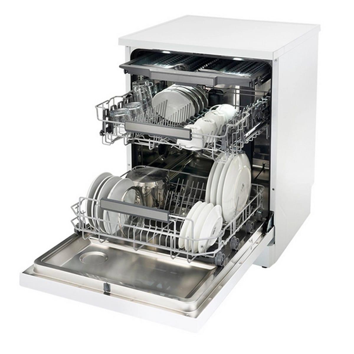 Schönhaus DWSF0115FSBW 15 Place Setting Freestanding Dishwasher, 60cm Wide, White image 3