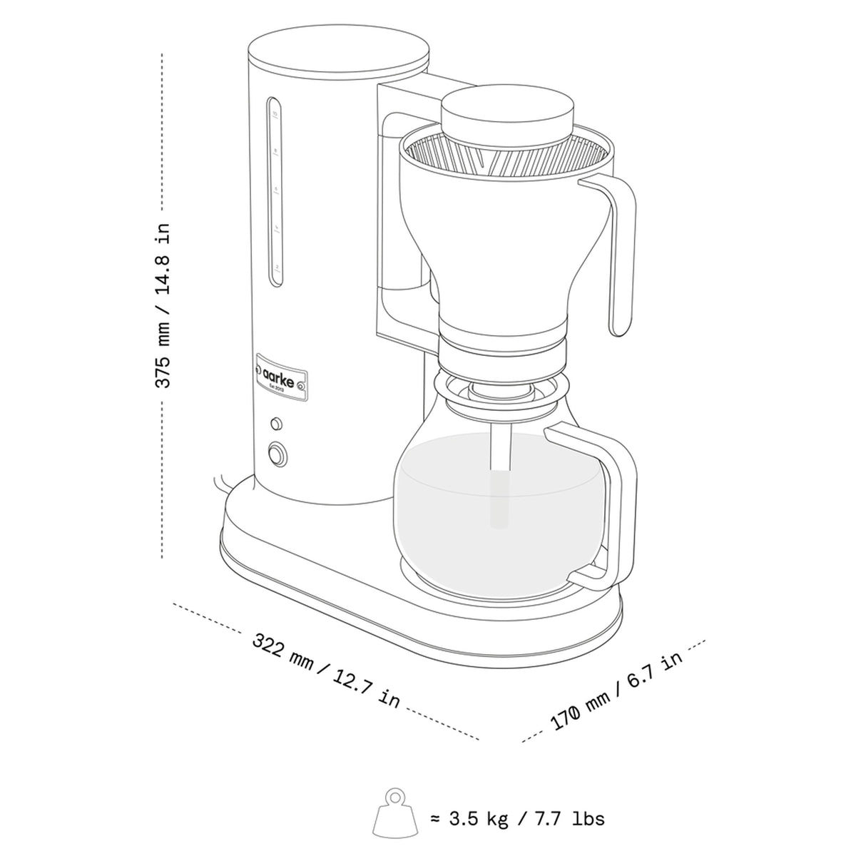 Aarke A1303 Drip Coffee Maker in Black