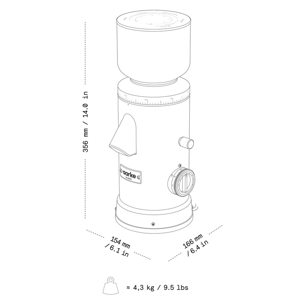 Aarke A1342 Coffee Grinder in Steel