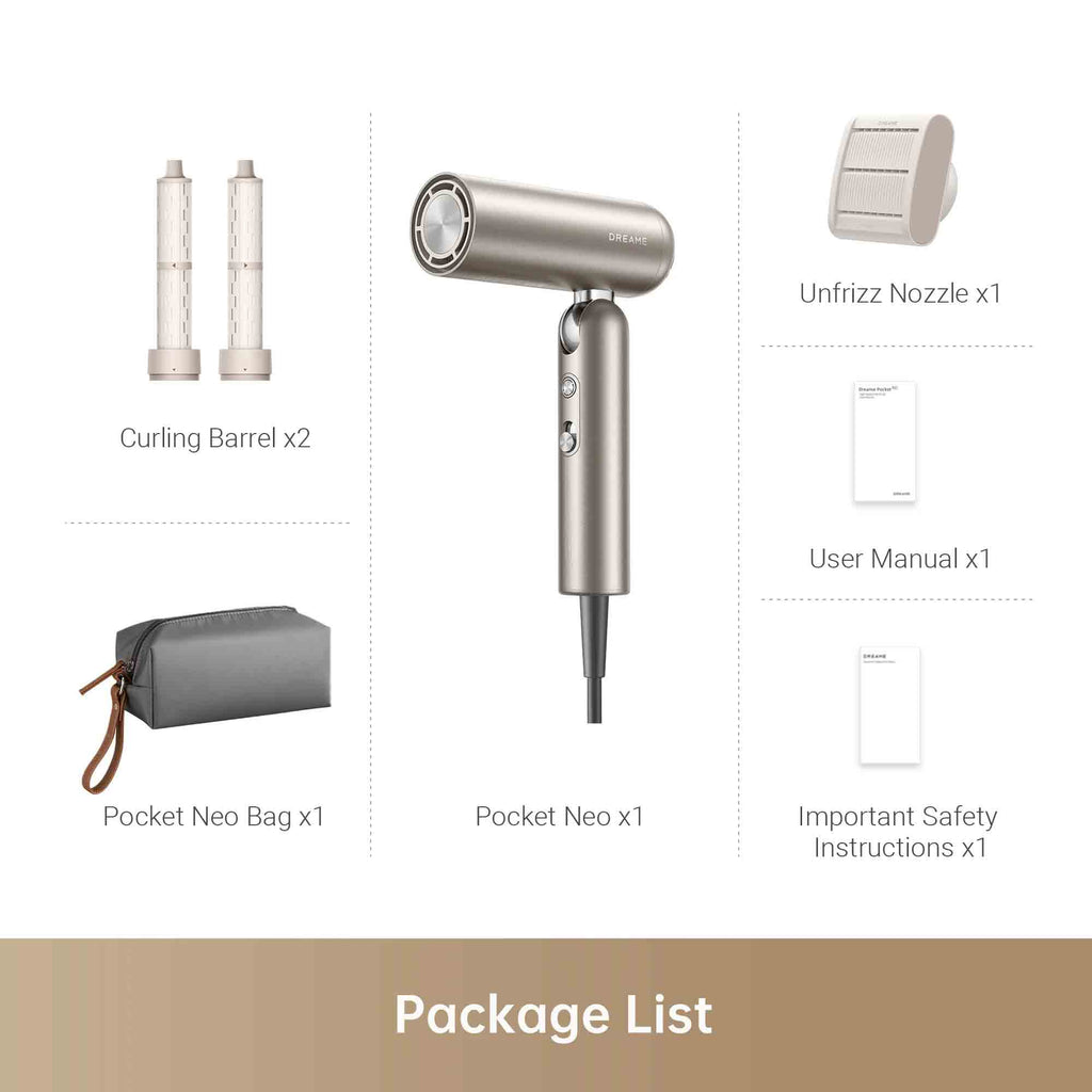 Dreame Pocket Neo Hair Dryer – Gold (AHD51-GOLD)