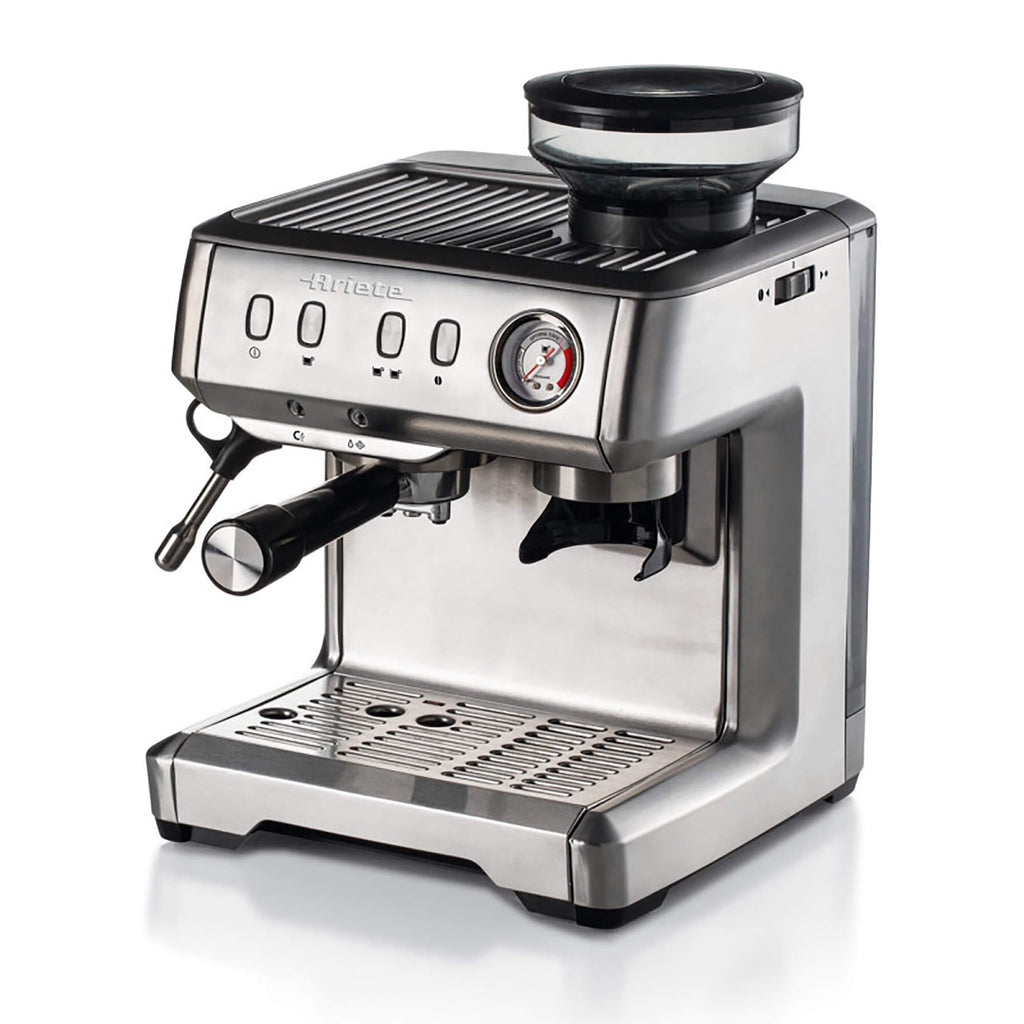 Ariete Espresso Coffee Machine with Integrated Grinder - Stainless Steel (AR1313)
