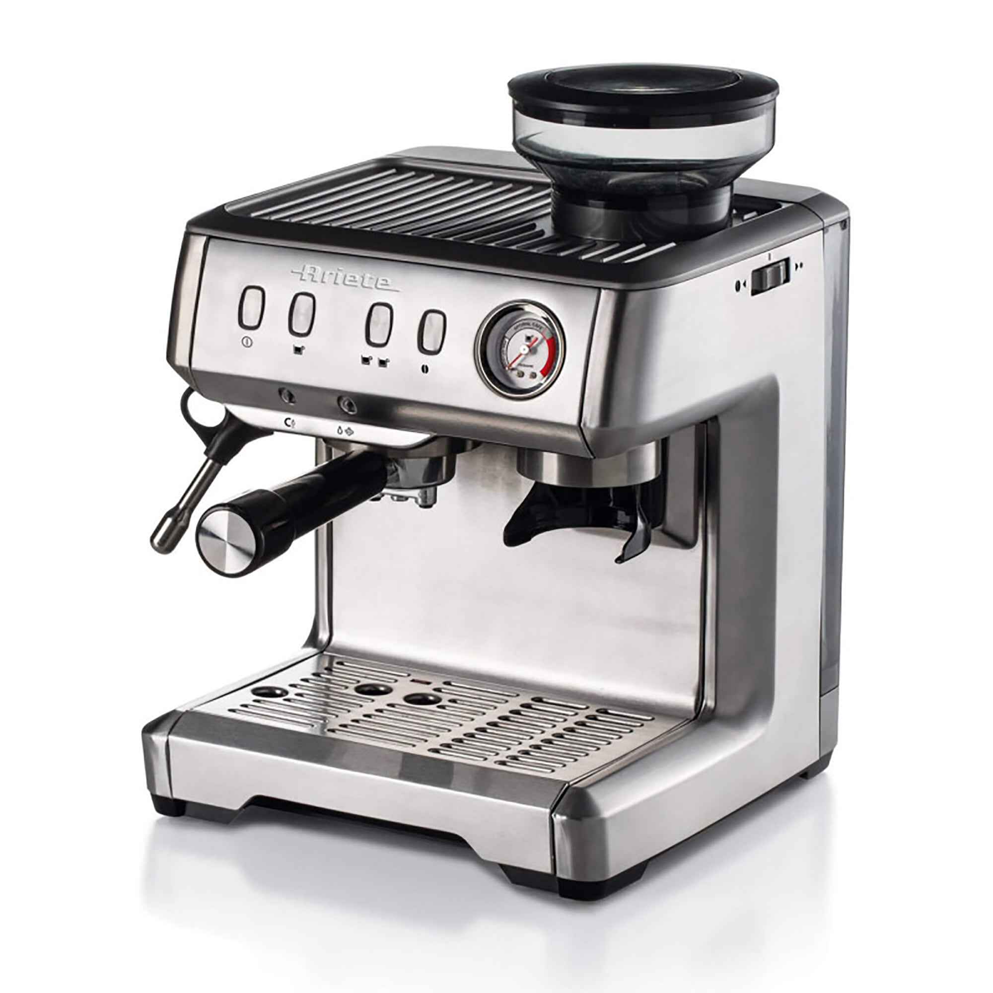 Ariete Espresso Coffee Machine with Integrated Grinder - Stainless Steel (AR1313)
