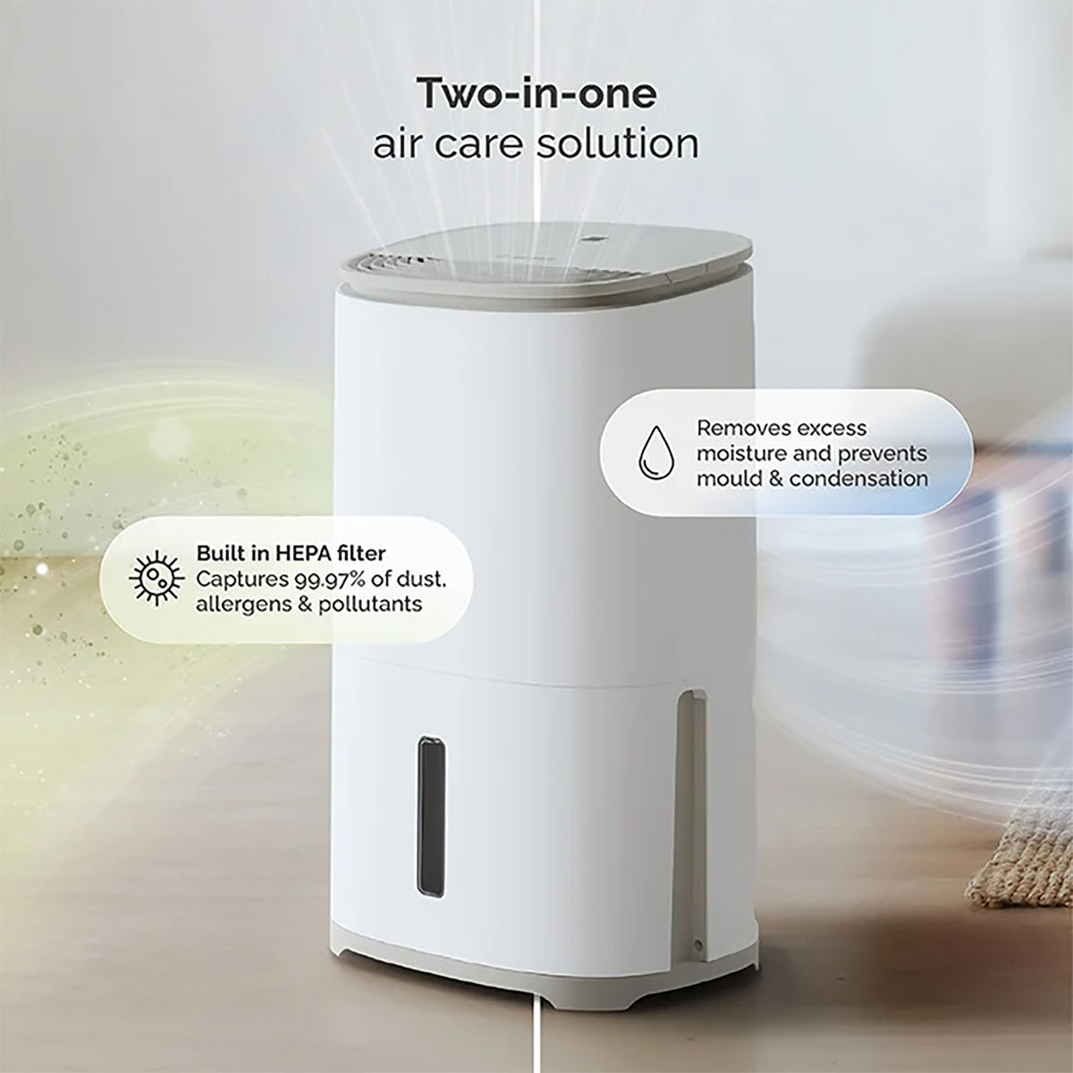 MeacoDry Arete One 20L Dehumidifier and Air Purifier - Warm Pebble - ARETEONEPEBBLE20L