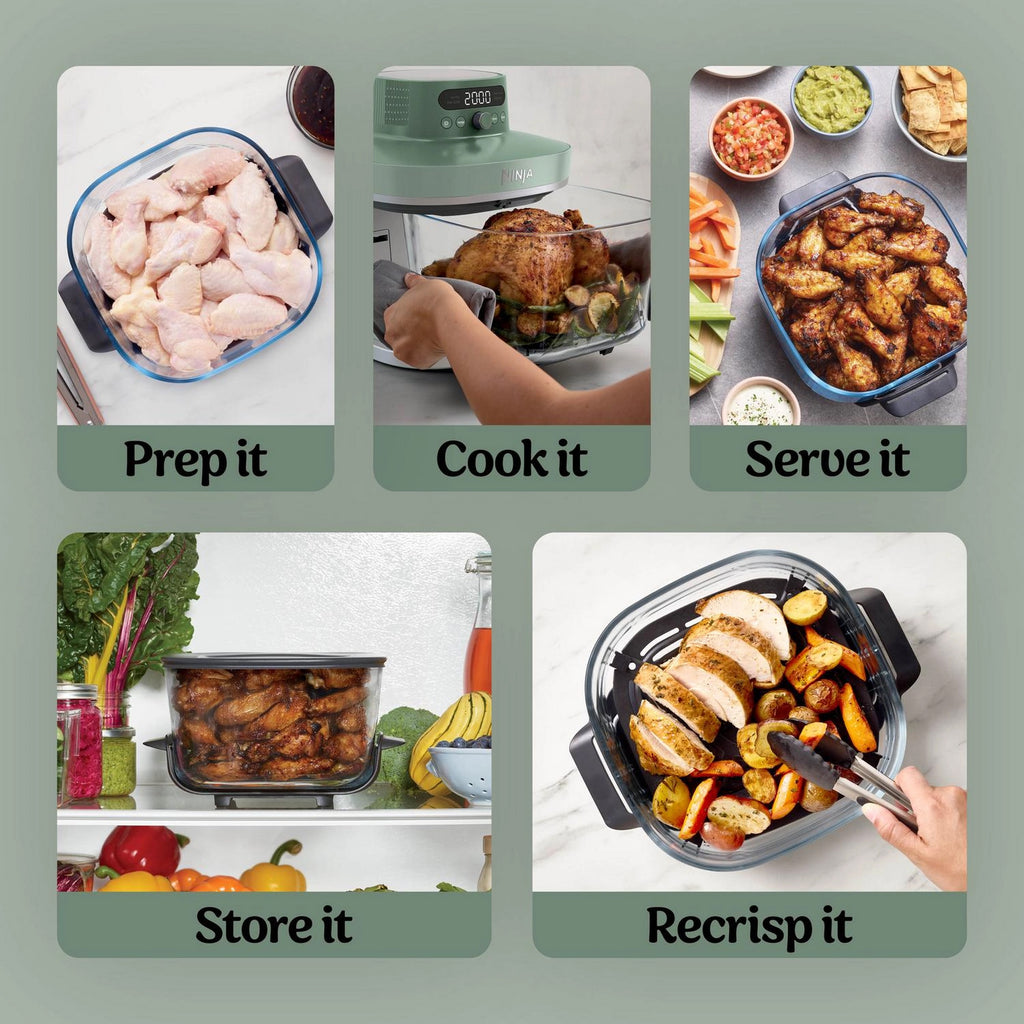 Ninja CRISPi PRO 5-in-1 Glass Air Fryer - Green - AS090UKGN