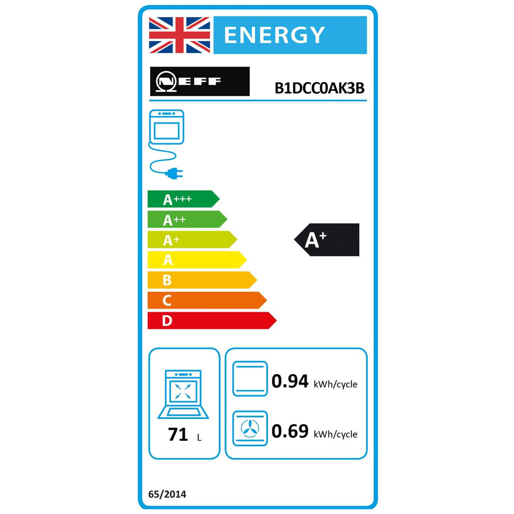Neff B1DCC0AK3B Built In Single Electric Multifunction Oven with Grill, Black