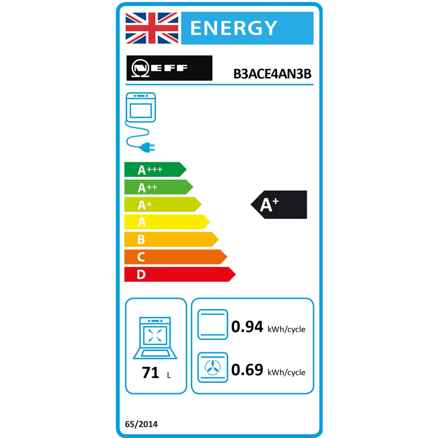 Neff B3ACE4AN3B Built In Single Electric Multi-function Fan Oven with Grill, Slide&Hide®, Stainless Steel