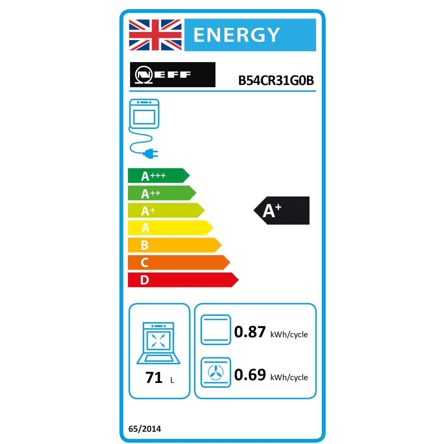 Neff B54CR31G0B Built In Single Electric Multi-function Fan Oven with Grill, Slide&Hide®, Graphite