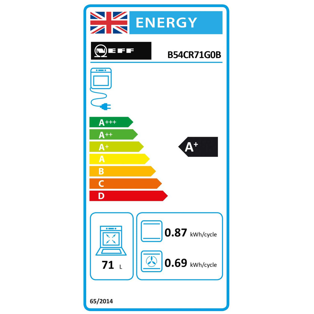 Neff B54CR71G0B Built In Single Electric Multi-function Fan Oven with Grill, Slide&Hide®, Pyrolytic Self-Cleaning, Graphite