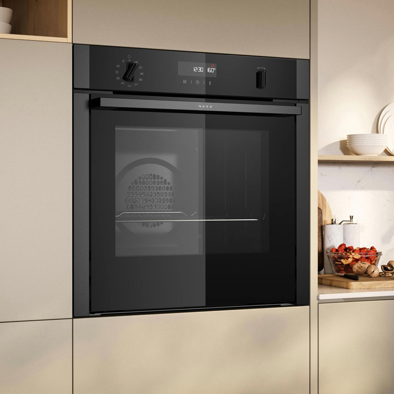 Neff B6ACH7AN7B Built in Single Oven, Multifunction Oven & Grill, PyroClean, Stainless Steel