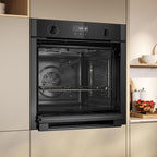 Neff B6ACH7AG7B Built in Single Oven, Multifunction Oven & Grill, PyroClean, Graphite