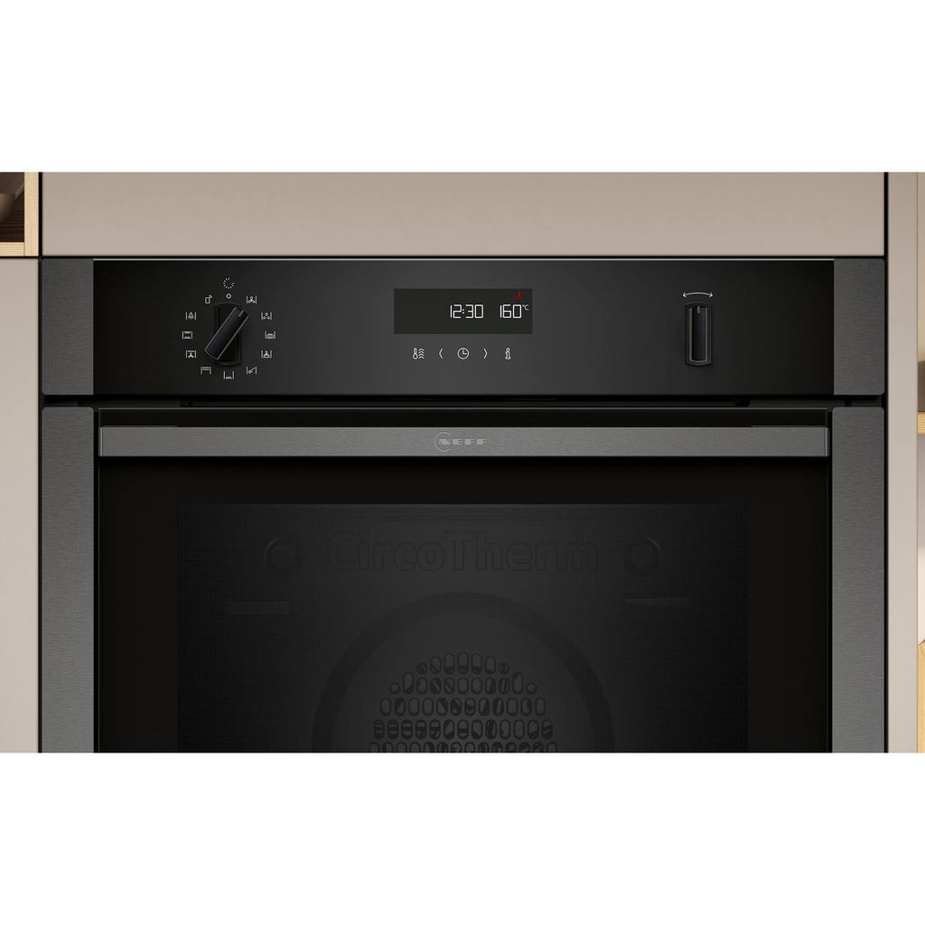 Neff B6ACH7AN7B Built in Single Oven, Multifunction Oven & Grill, PyroClean, Stainless Steel