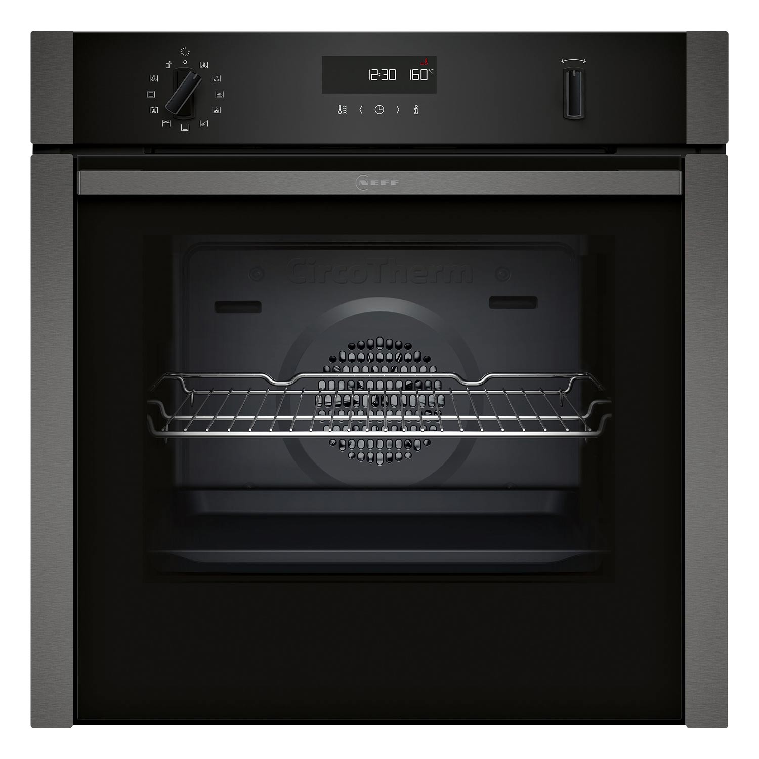 Neff B6ACH7AG7B Built in Single Oven, Multifunction Oven & Grill, PyroClean, Graphite
