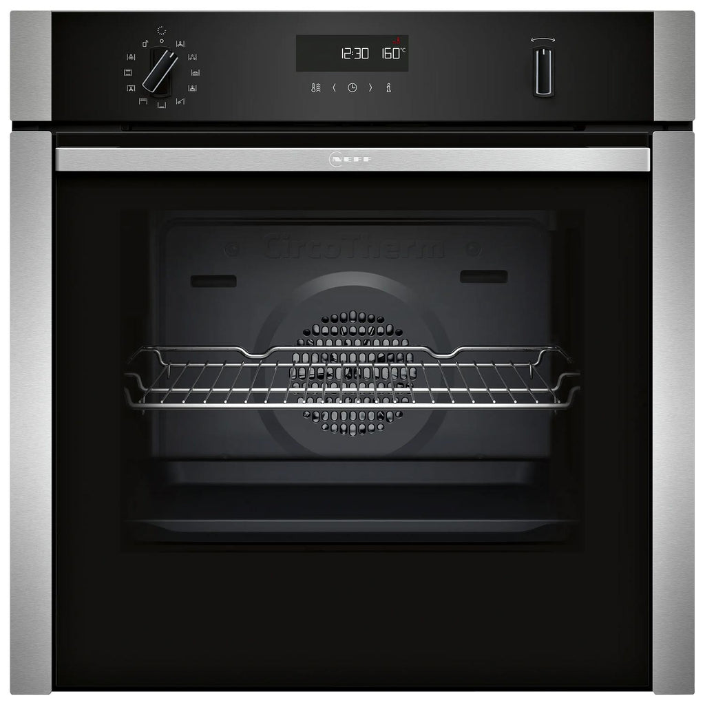 Neff B6ACH7AN7B Built in Single Oven, Multifunction Oven & Grill, PyroClean, Stainless Steel
