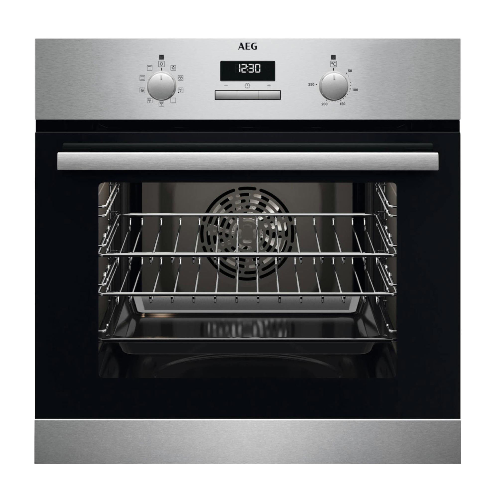 AEG BCX23101EM Built In Single Electric Multi-function Fan Oven with Grill, Stainless Steel
