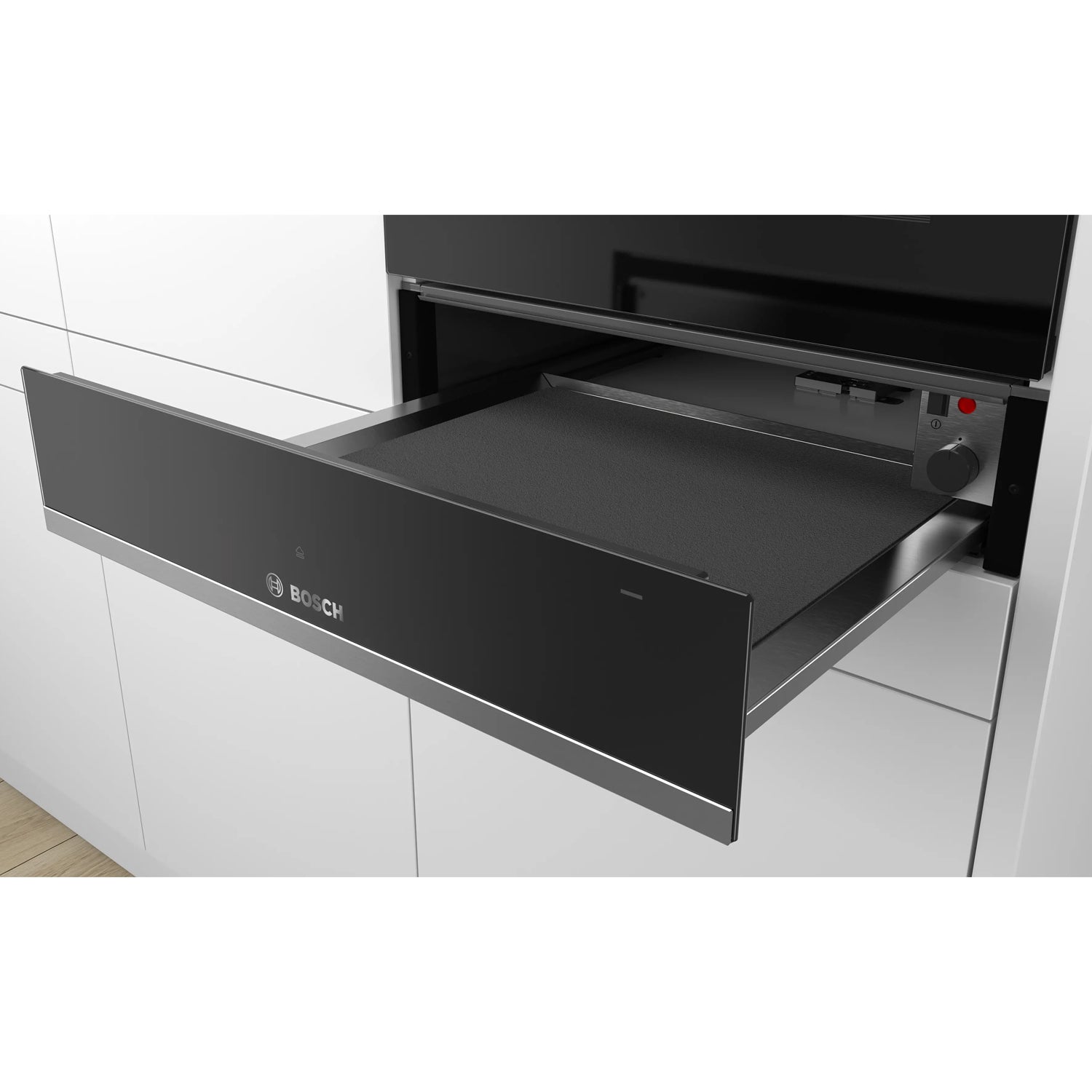 Bosch BIC510NS0B 14cm Warming Drawer, 40° C to 80° C Thermostat, Stainless Steel