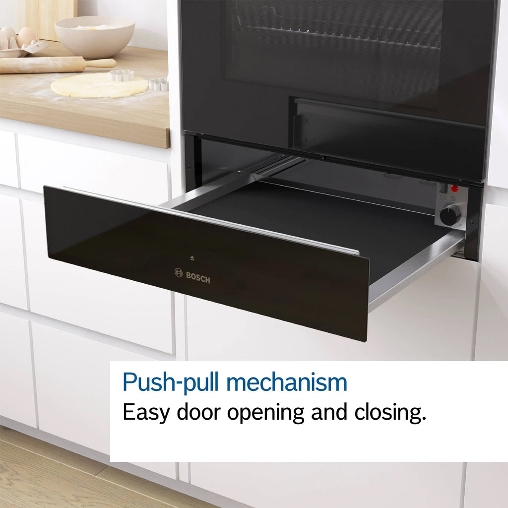 Bosch BIC510NS0B 14cm Warming Drawer, 40° C to 80° C Thermostat, Stainless Steel