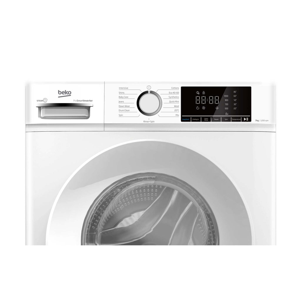 Beko BWC7121W 7kg, 1200 Spin, Freestanding Washing Machine with Quick Wash, White