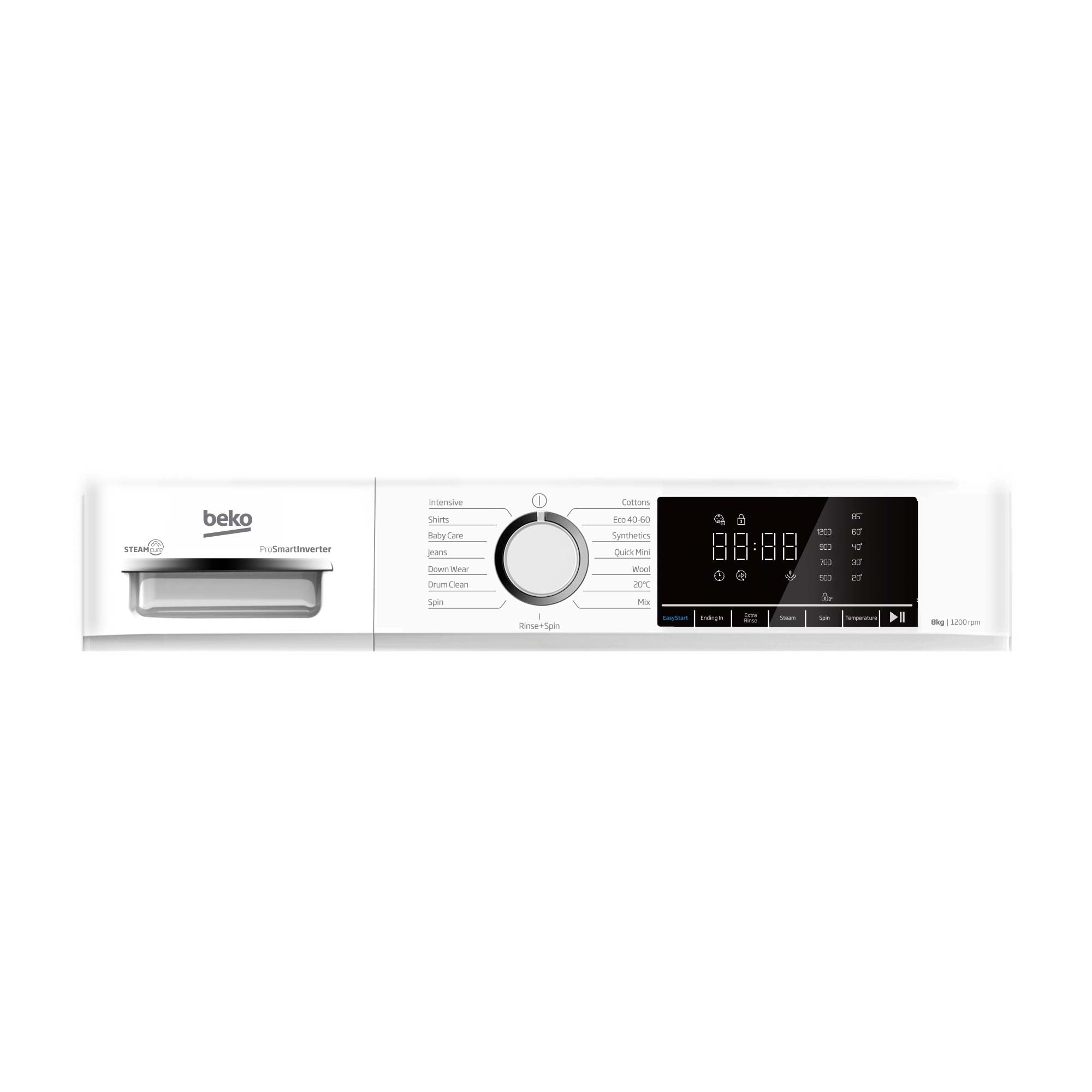 Beko BWC8121W 8kg, 1200 Spin, Freestanding Washing Machine with Quick Wash, White