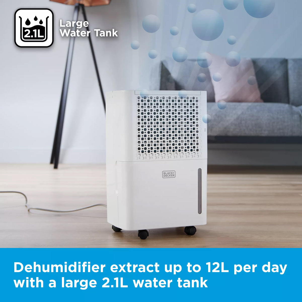 Black and Decker 12 Litre Dehumidifier with Smart Control - BXEH60016GB
