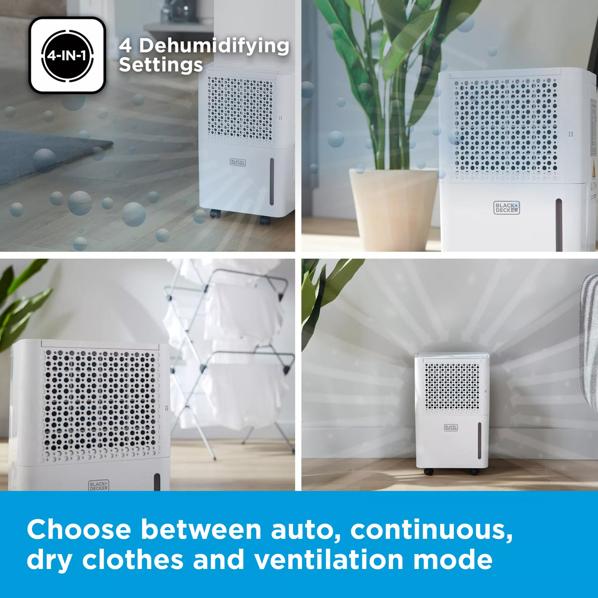 Black and Decker 12 Litre Dehumidifier with Smart Control - BXEH60016GB