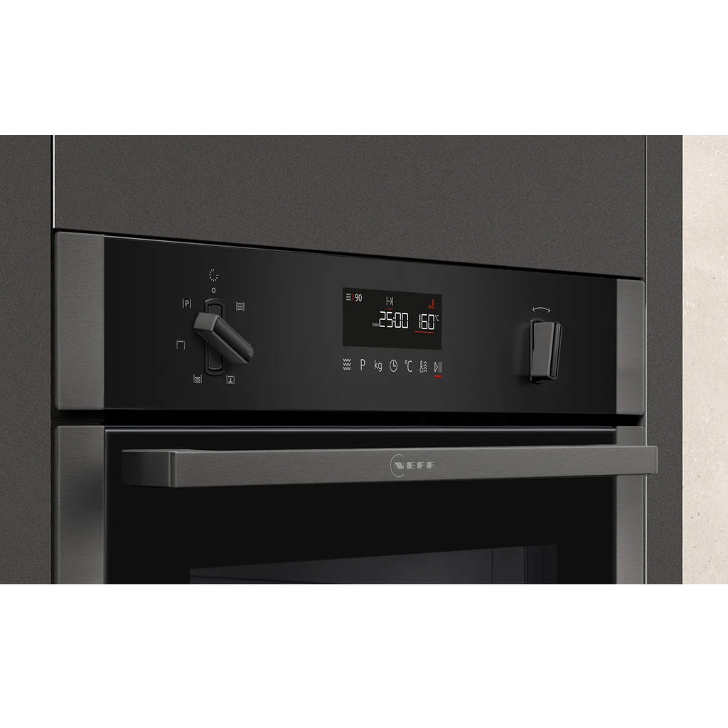 Neff C1AMG84G0B Built In Electric Compact Oven, Grill & Microwave, 45cm High, Graphite